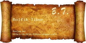 Bolfik Tibor névjegykártya